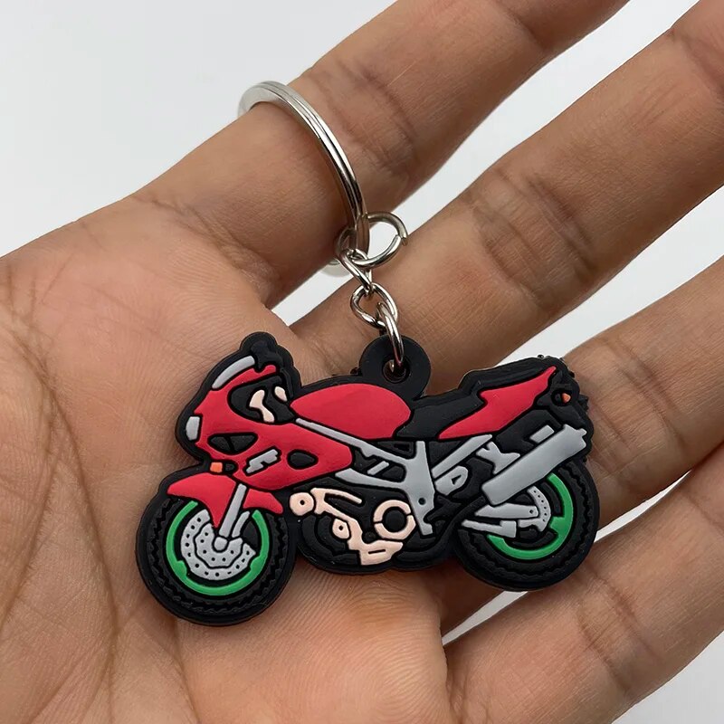 Rubber Bike Keychain – Red